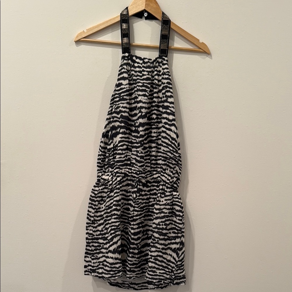 Zebra Print Halter Dress